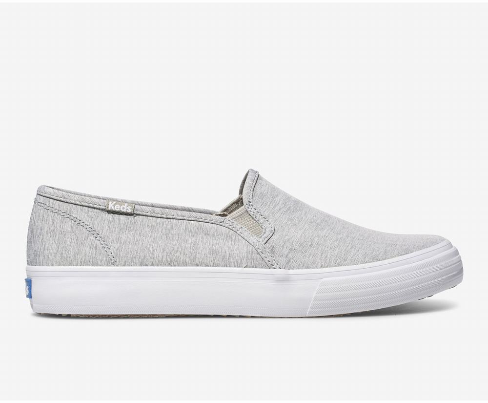 Women's Keds Double Decker Heathered Woven Slip Ons Grey 4187905TM - South Africa